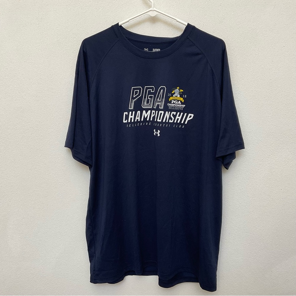 NWT Under Armour Tech Tee Navy PGA Championship Size XL Loose HeatGear Bellerive